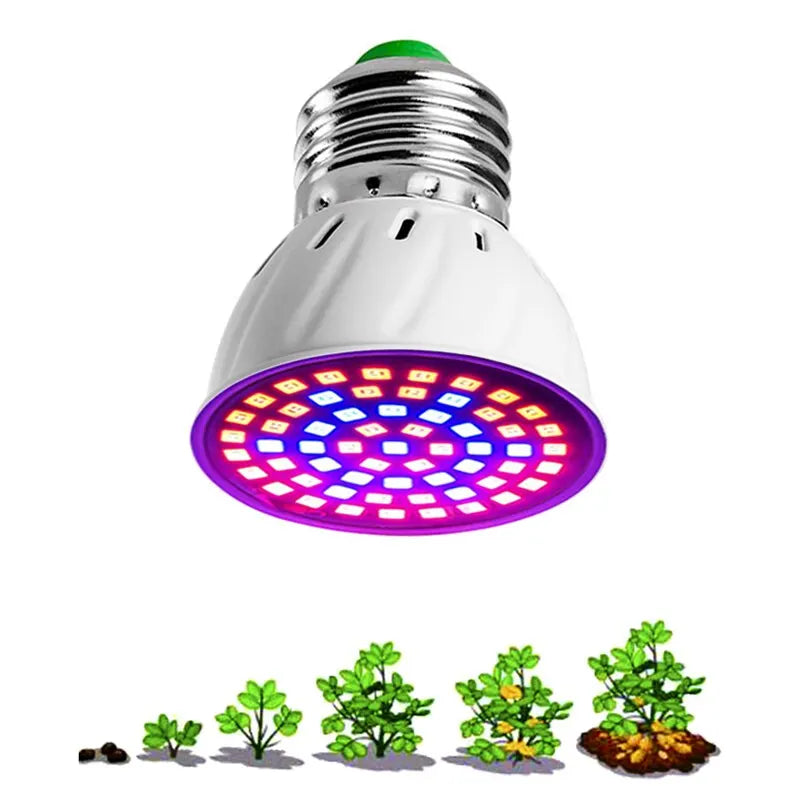 Ampoule LED 220V E27 – 60 LED Spectre Complet pour la Croissance des Plantes en Intérieur (Hydroponie, Serres, Bouturage)