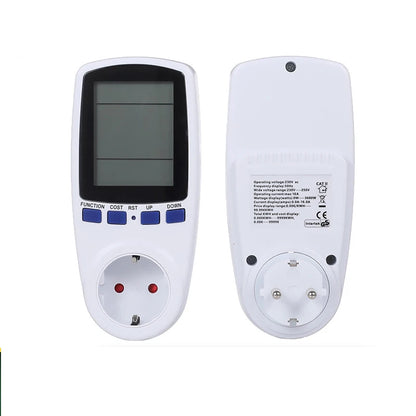Prise Wattmètre LCD  avec Affichage Énergie – Mesure en kWh, Puissance Instantanée.